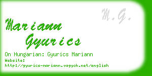 mariann gyurics business card